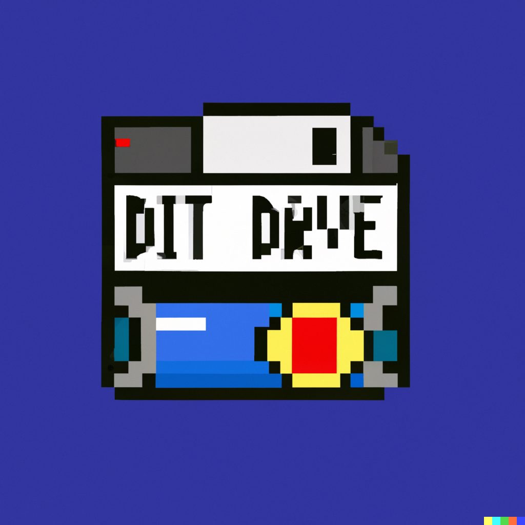 pixel art of a floppy disk that has data that needs to be recovered